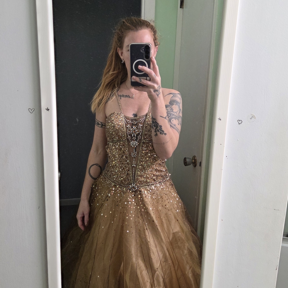 Elegant Gold Prom Dress